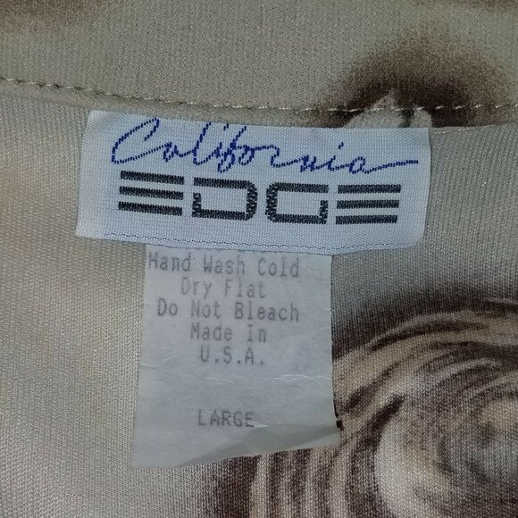 NWT California Edge Brown Floral Shirt Top Juniors Large Ties In Front Roses - Picture 8 of 8